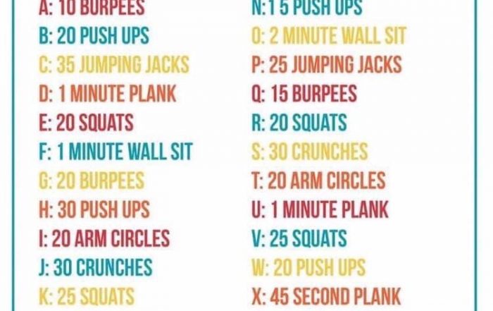 Spell your name fitness challenge